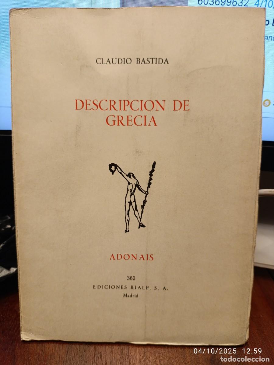 Libros de segunda mano: Descripci&oacute;n de Grecia. Claudio Bastida - Foto 1