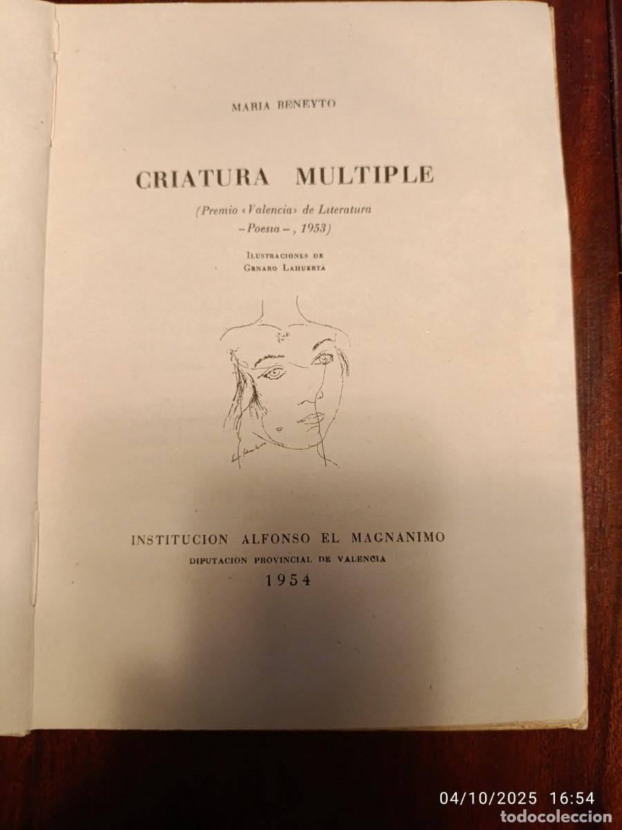 Libros de segunda mano: Criatura m&uacute;ltiple. Mar&iacute;a Beneyto - Foto 4