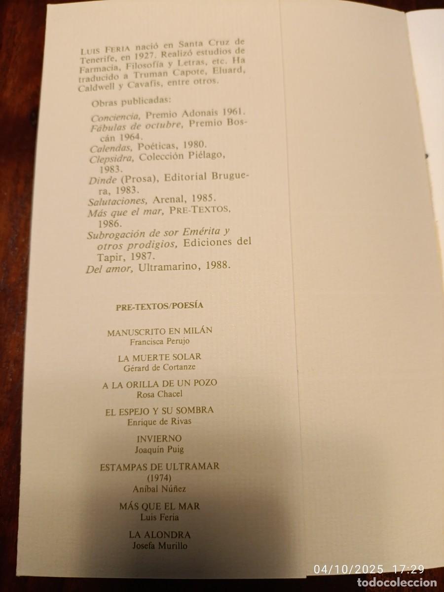 Libros de segunda mano: Cuchillo casi flor. Luis Feria - Foto 2
