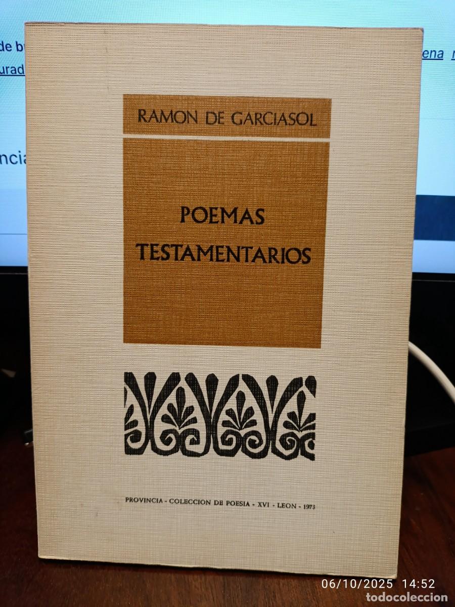 Libros de segunda mano: Poemas testamentarios. Ram&oacute;n de Garciasol - Foto 1