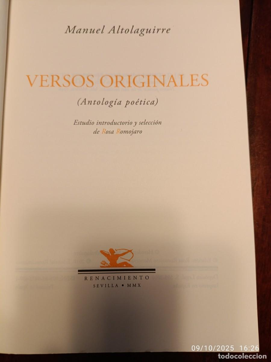 Libros de segunda mano: Versos originales. Manuel Altolaguirre - Foto 3