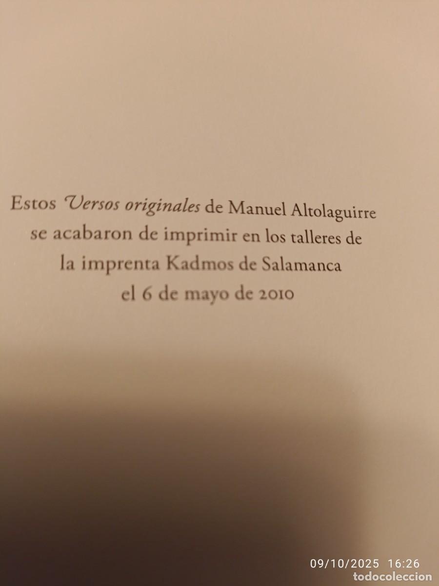 Libros de segunda mano: Versos originales. Manuel Altolaguirre - Foto 4