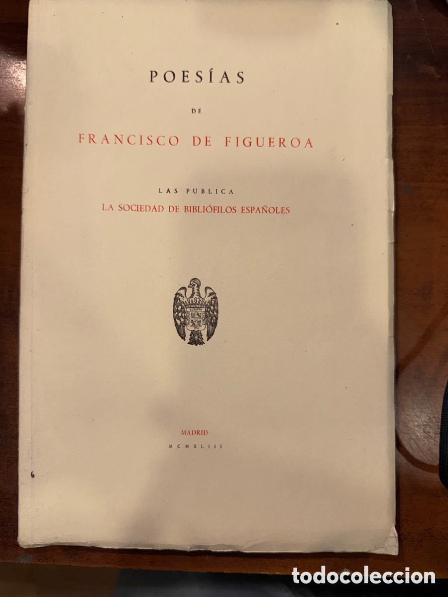 Libri di seconda mano: FIGUEROA, Francisco de. Poes&iacute;as