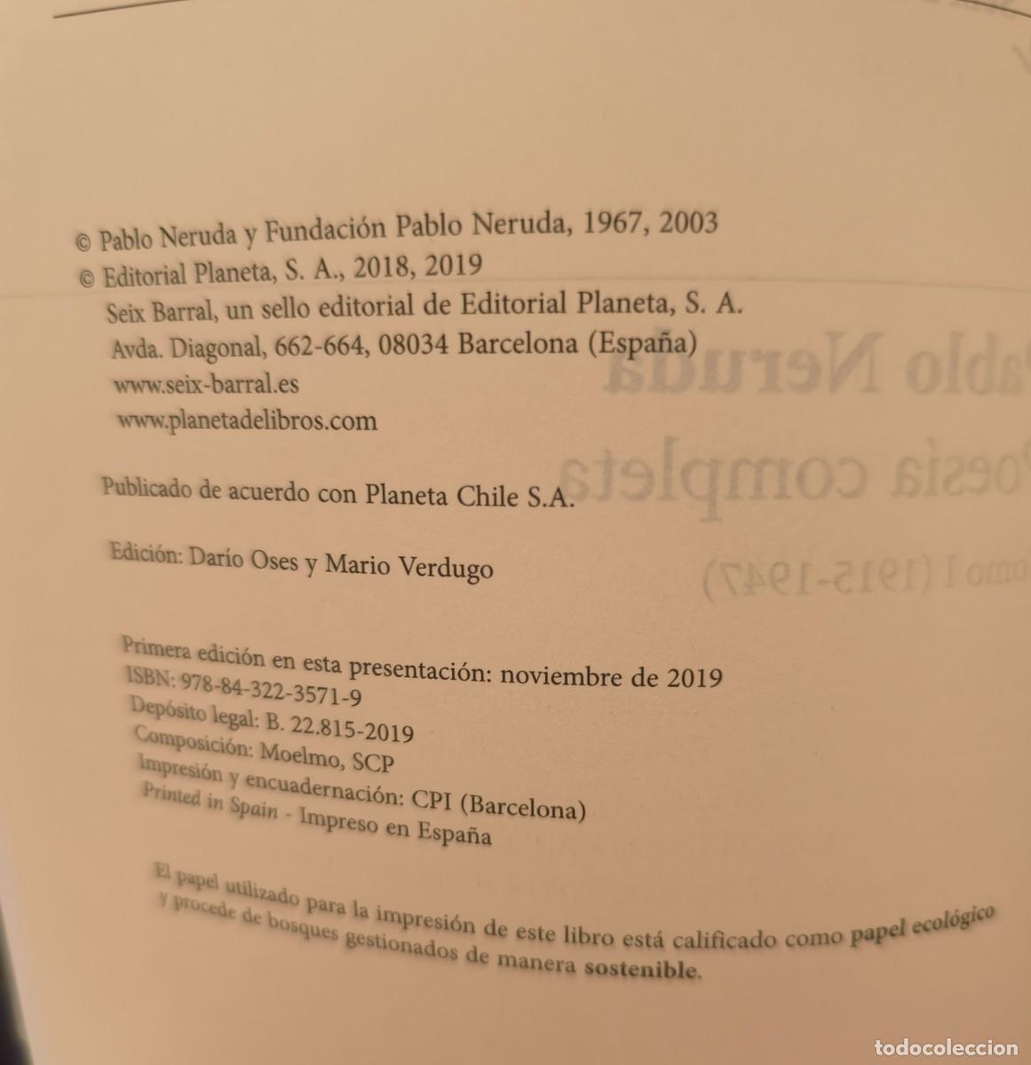 Libros de segunda mano: POES&Iacute;A COMPLETA 1 . ( PABLO NERUDA ) - Foto 4