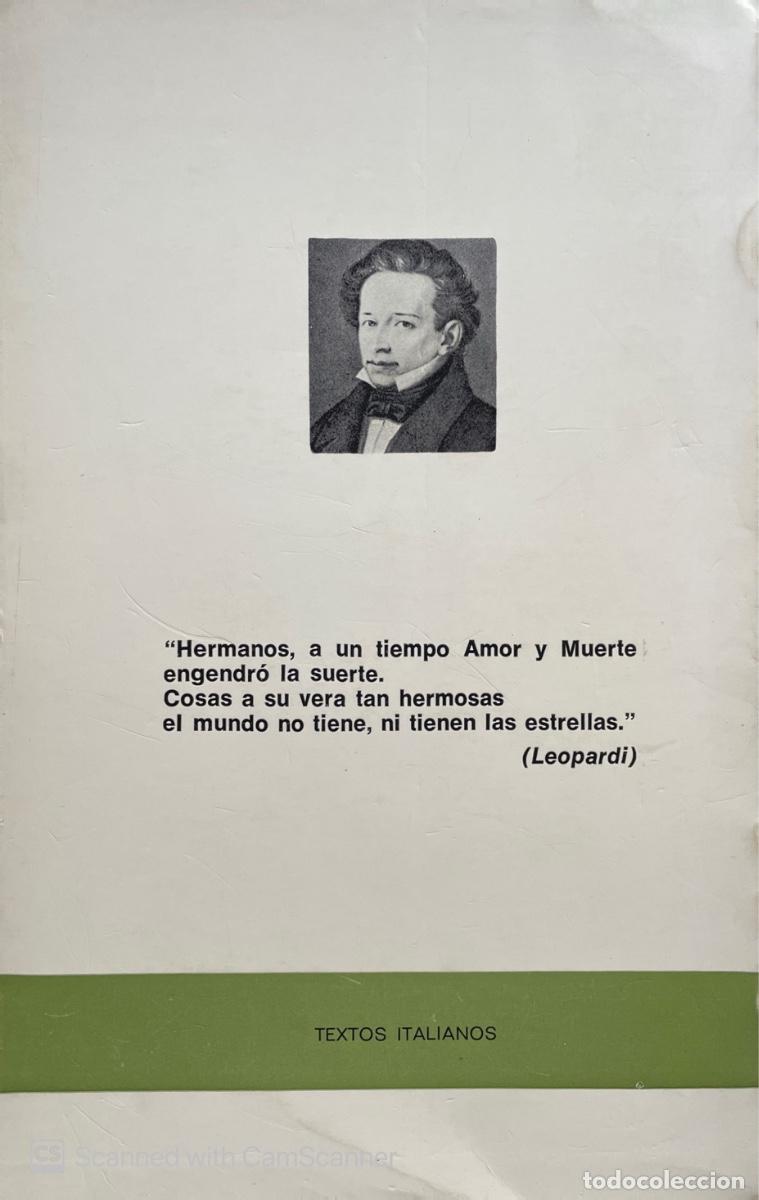 Libros de segunda mano: Cantos (textos biling&uuml;es) de Leopardi - Foto 2