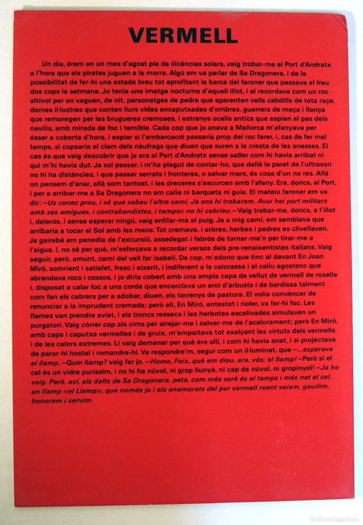 Second hand books: FOIX, J.V. - VERMELL - Text de la revista &Egrave;czema