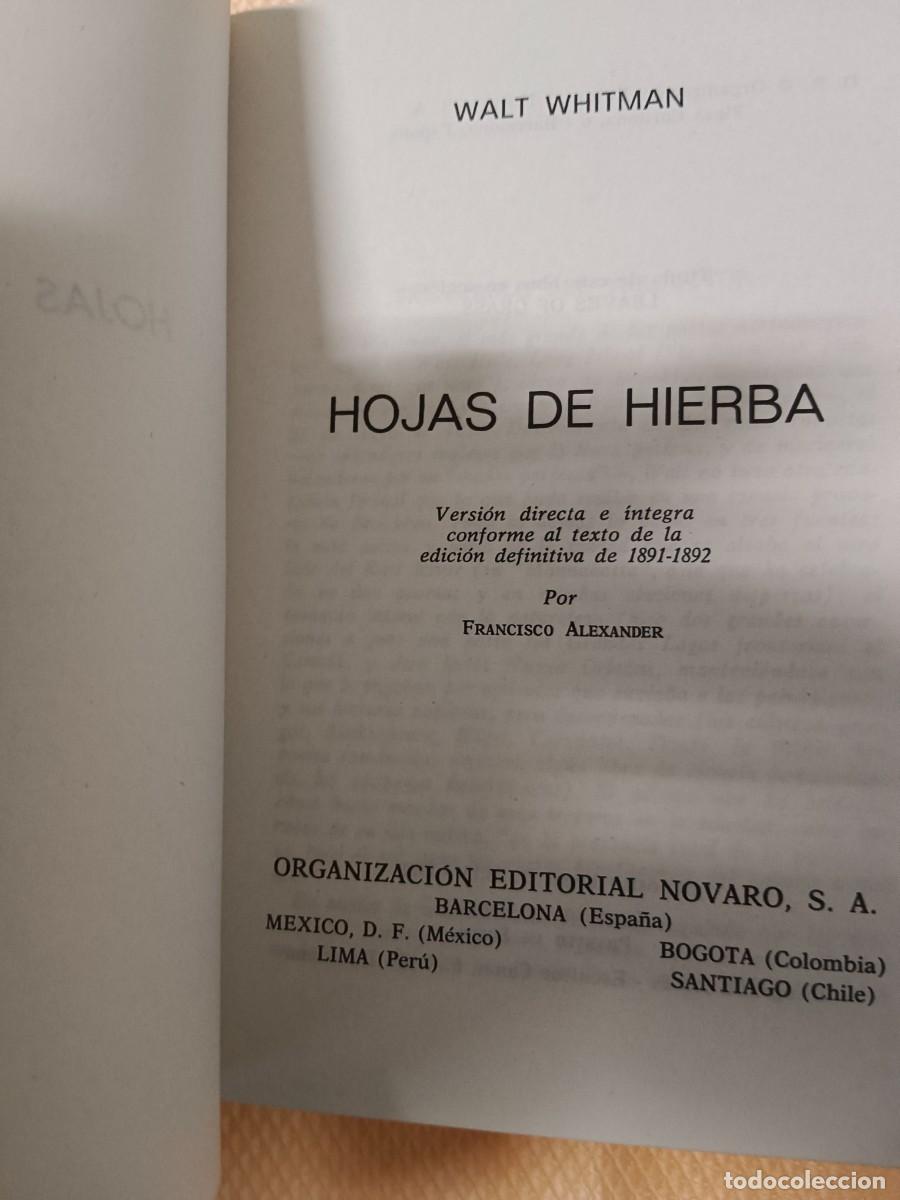 Libros de segunda mano: Hojas de hierba de Walt Whitman - Foto 6