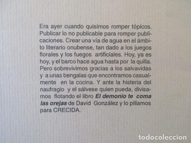 Libros de segunda mano: DAVID GONZ&Aacute;LEZ - EL DEMONIO TE COMA LAS OREJAS - CRECIDA 1997 - Foto 3