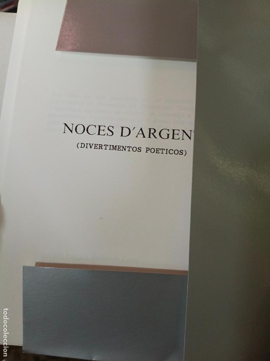 Libros de segunda mano: NOCES DARGENT. JOAQU&Iacute;N BENITO DE LUCAS - Foto 2