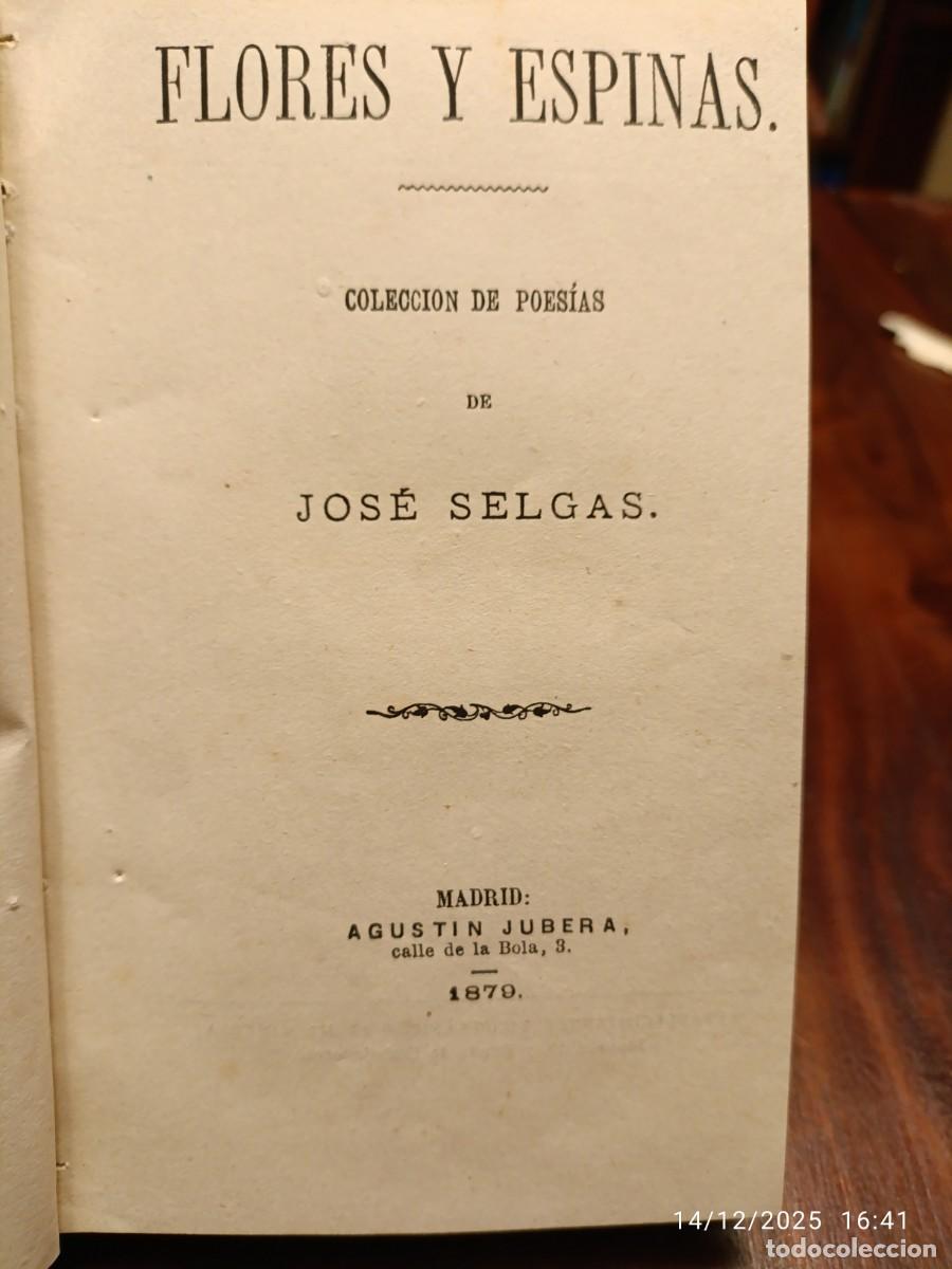 Libros de segunda mano: Flores y espinas. Jos&eacute; Selgas - Foto 1