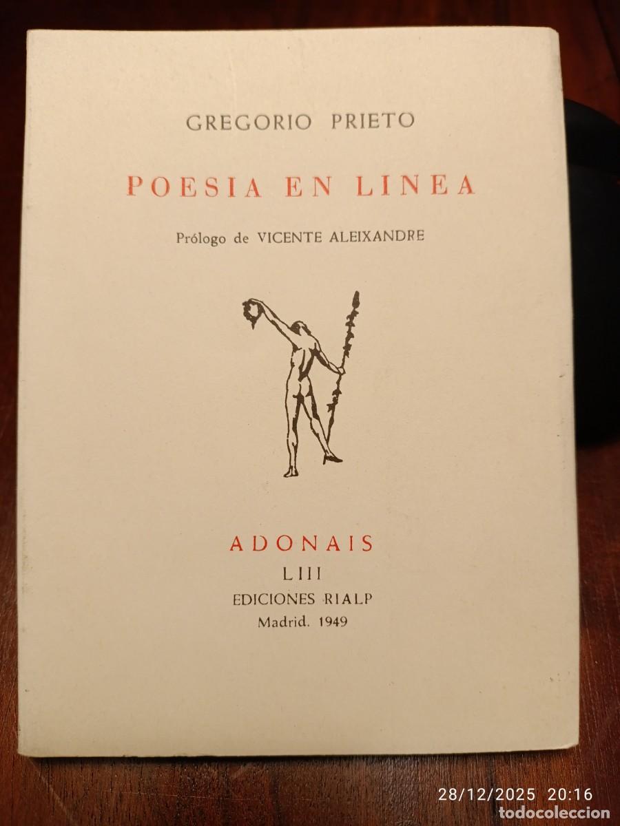 Libros de segunda mano: Poes&iacute;a en l&iacute;nea. Gregorio Prieto - Foto 1