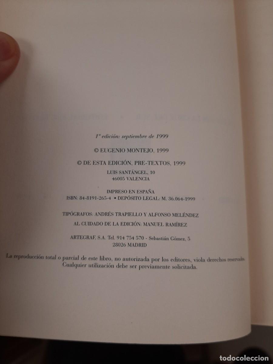 Libros de segunda mano: Partitura de la cigarra - Eugenio Montejo - Pre-Textos, 1999 - Foto 5