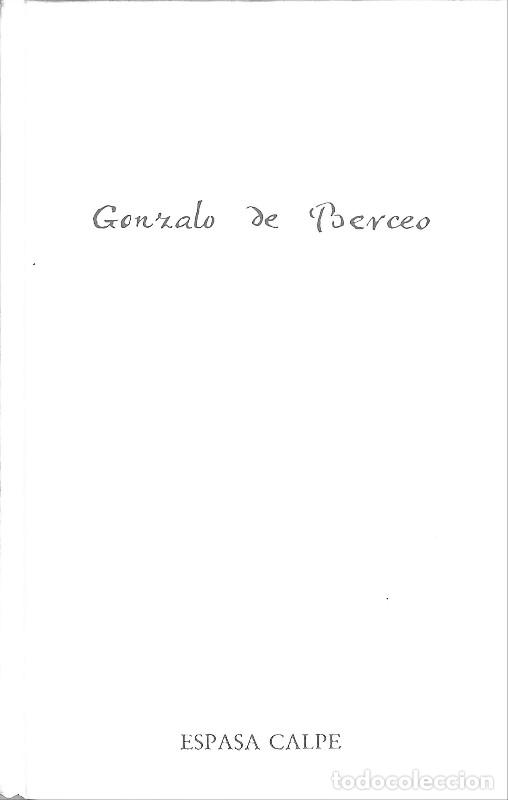 Libros de segunda mano: Obra Completa de Gonzalo de Berceo - de Berceo - Espasa Calpe - Madrid 1992, 1&ordf; ed.