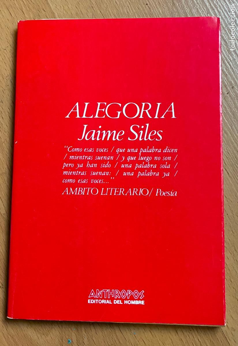 Libros de segunda mano: ALEGORIA, JAIME SILES, - Foto 1