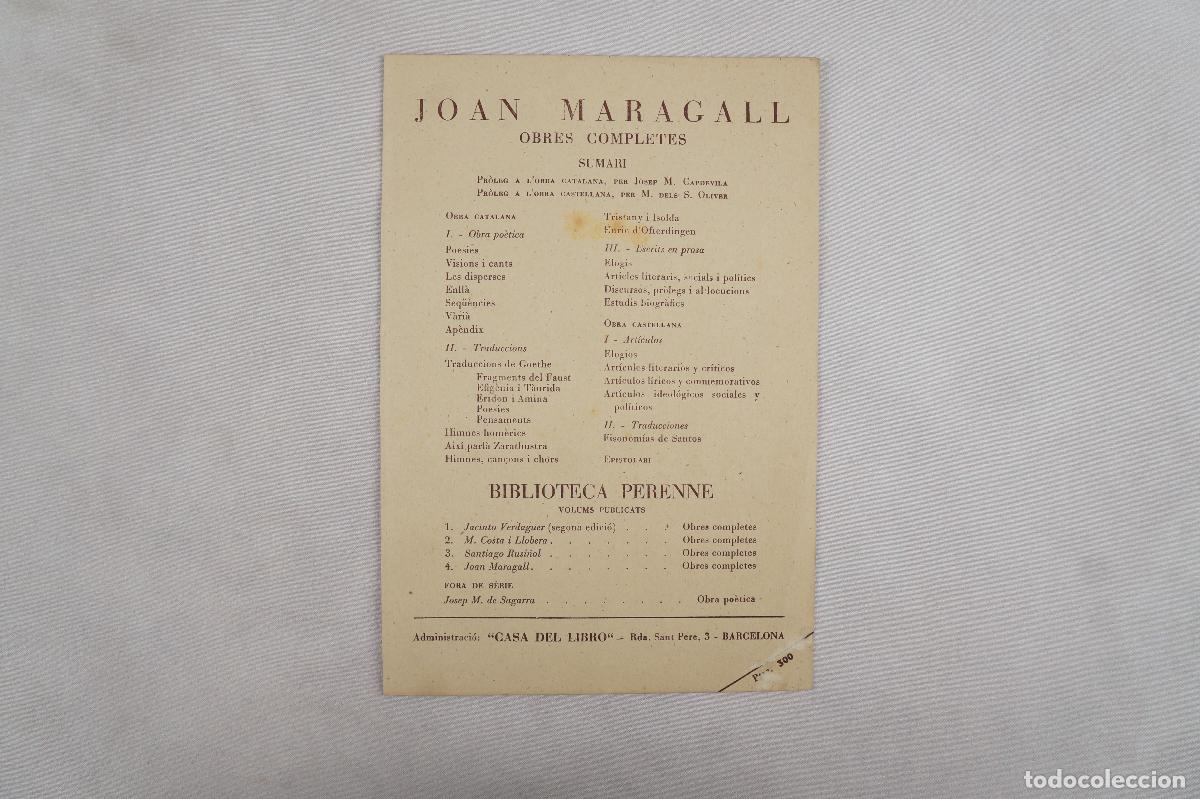 Libros de segunda mano: Obres Completes de Joan Maragall - 1947 - Foto 10