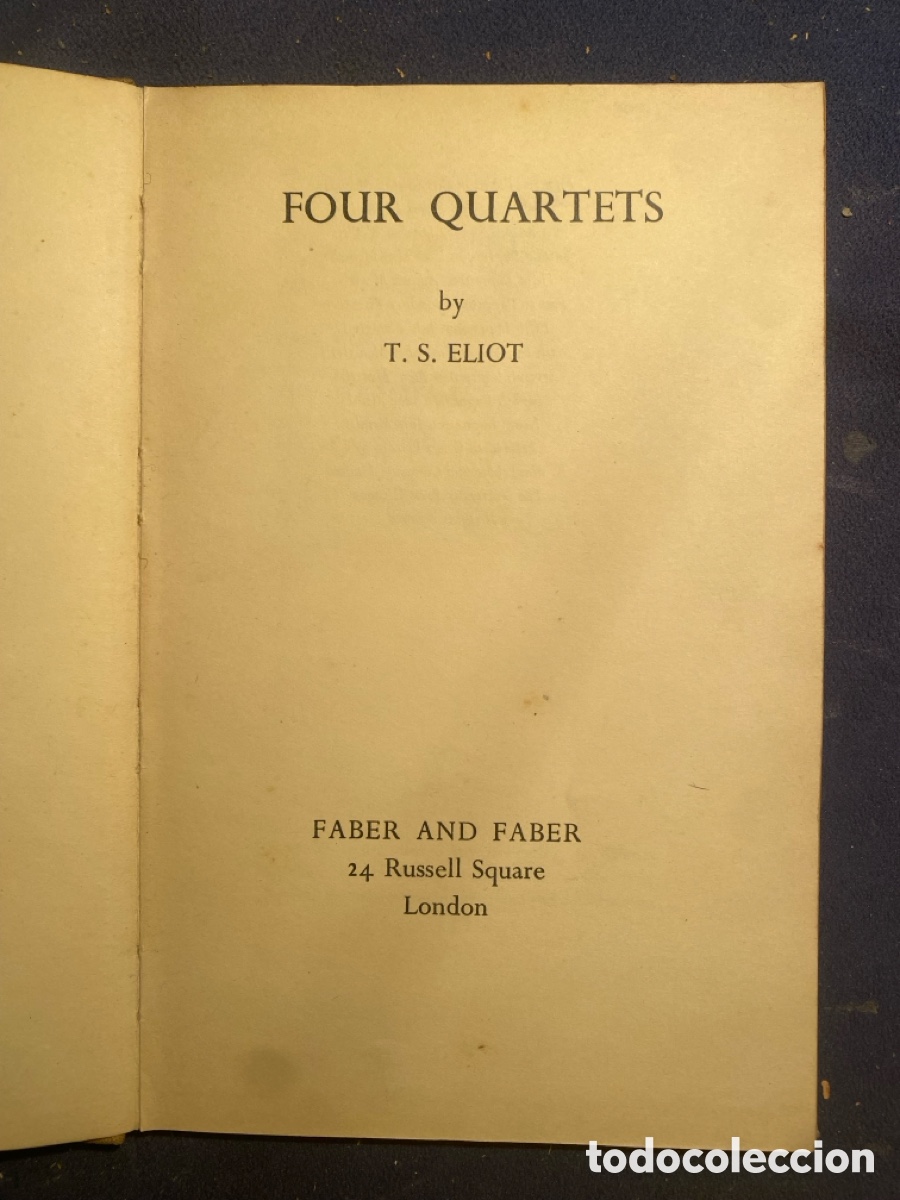 Gebrauchte B&uuml;cher: T. S. ELIOT: - FOUR QUARTETS - (LONDON, 1952)