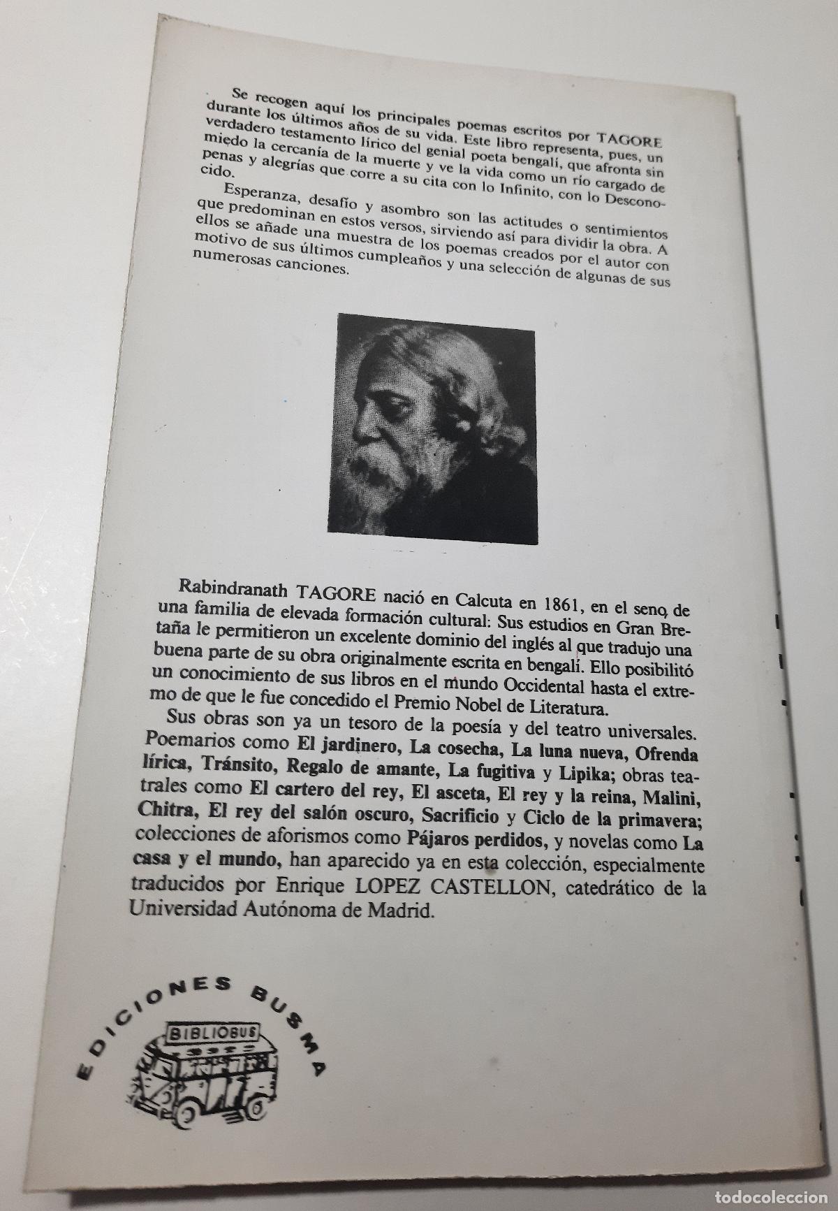 Libros de segunda mano: Ultimos poemas - Tagore, Rabindranath - Foto 4