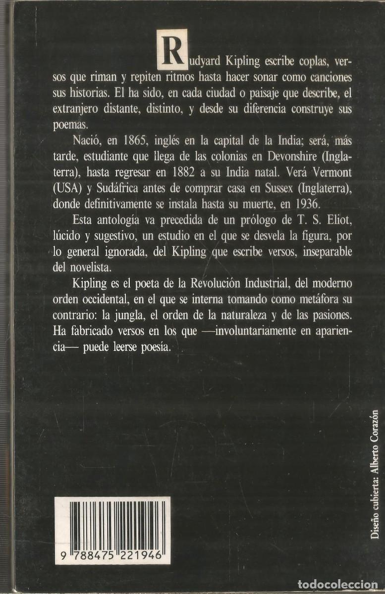 Libros de segunda mano: RUDYARD KIPLING. POEMAS. VISOR - Foto 2