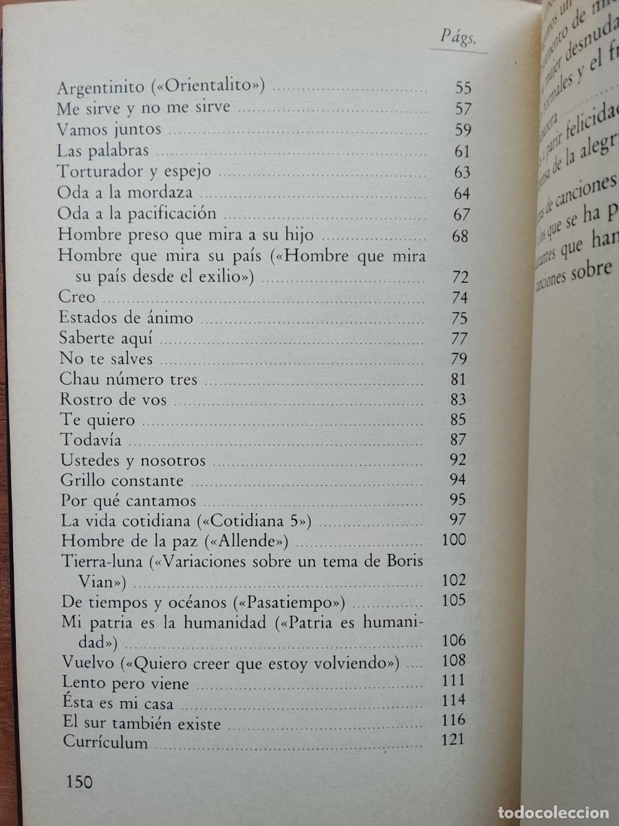 Libros de segunda mano: Mario Benedetti, Canciones del m&aacute;s ac&aacute; - Foto 4
