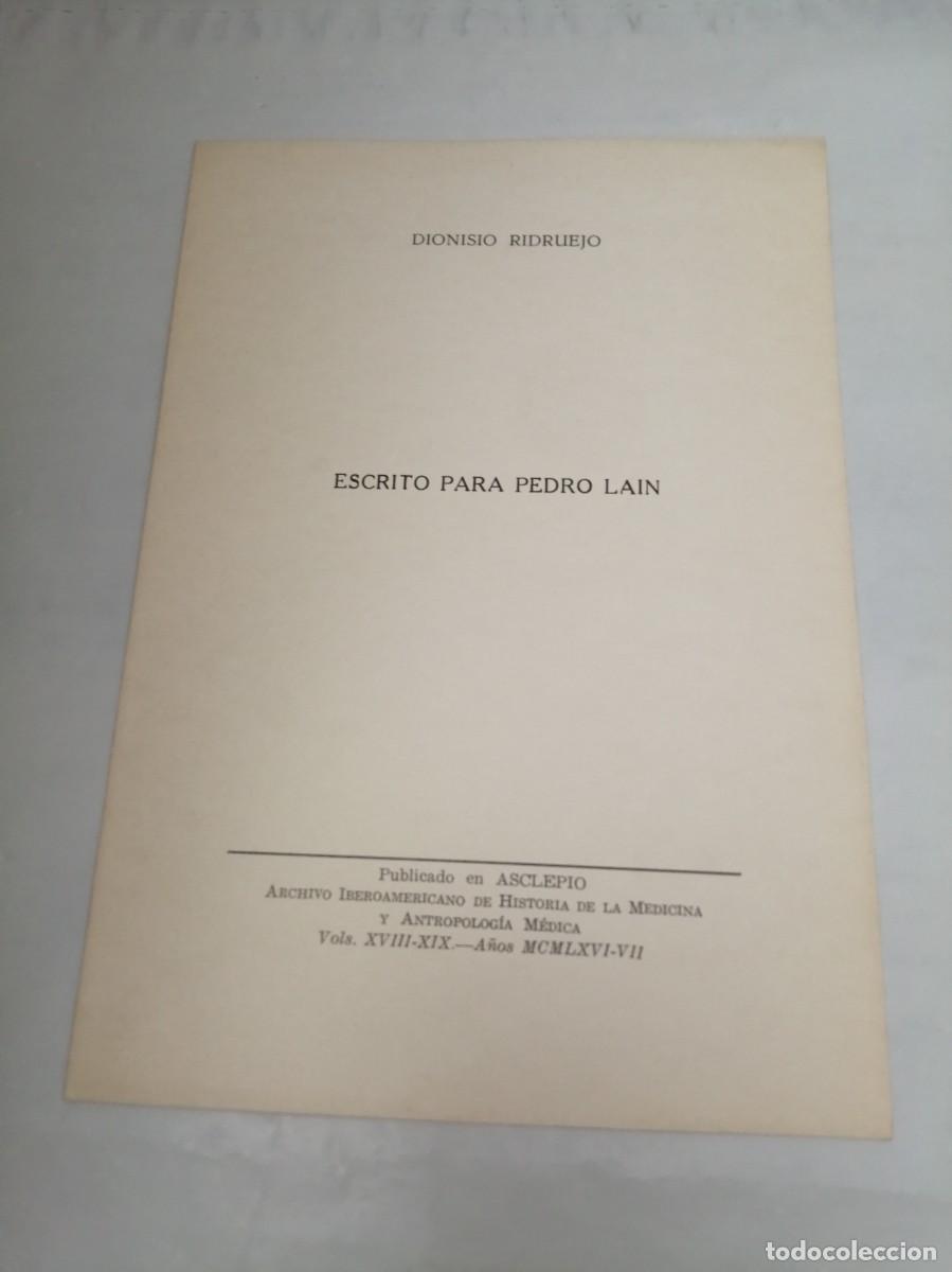 Libros de segunda mano: Dionisio Ridruejo: Escrito para Pedro La&iacute;n - Foto 1