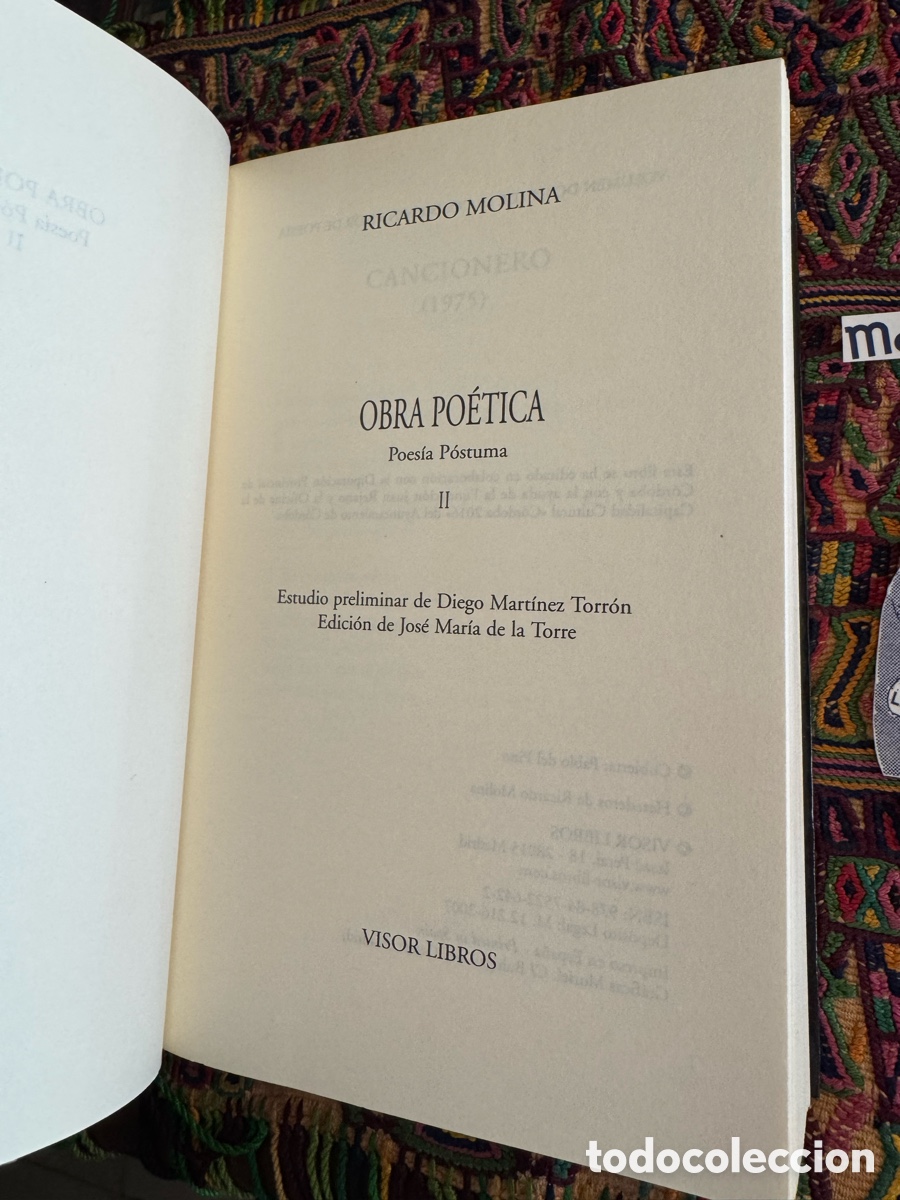 Libros de segunda mano: Ricardo Molina Poes&iacute;a P&oacute;stuma Visor - Foto 3