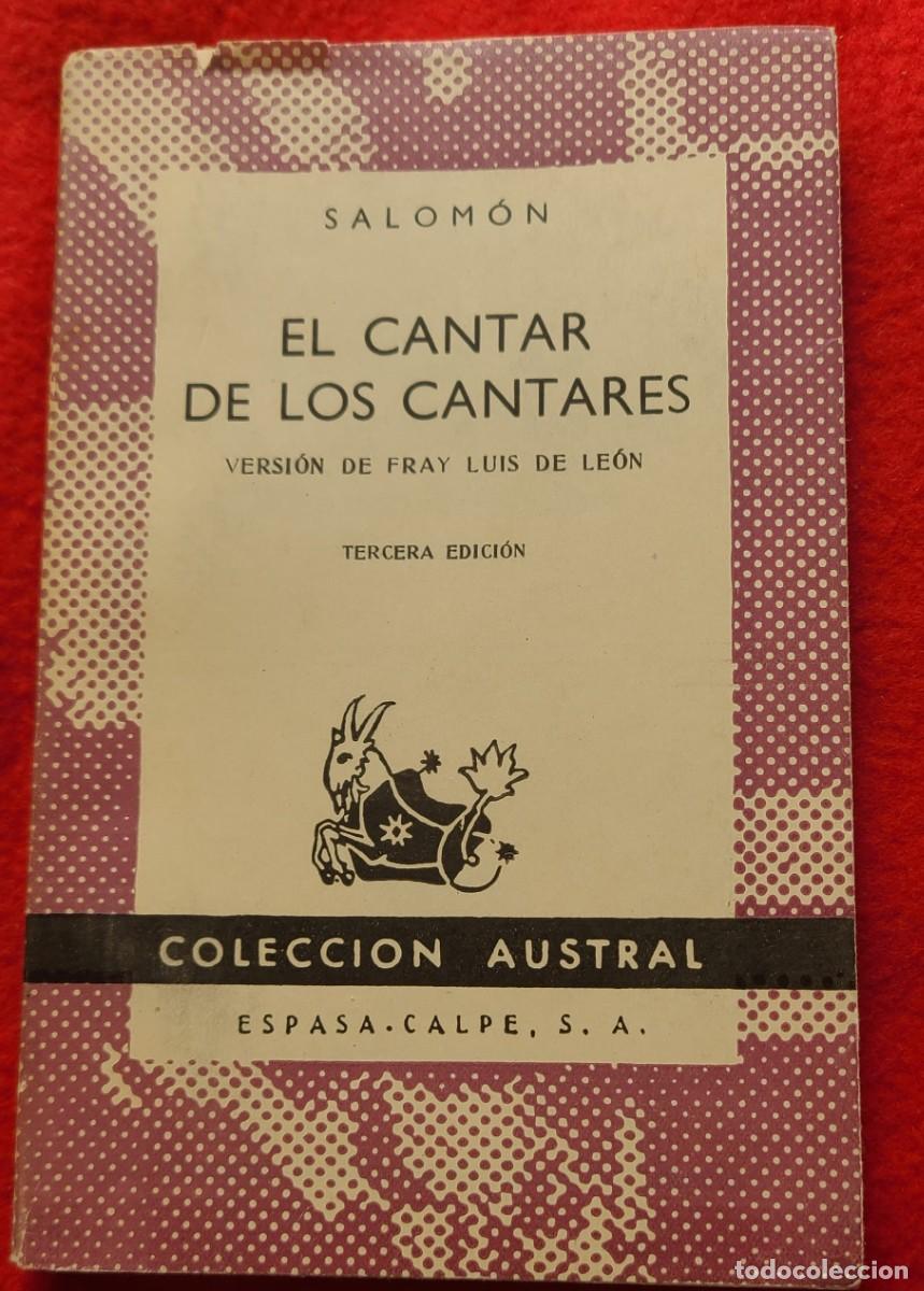 Libros de segunda mano: El cantar de los cantares. Salom&oacute;n - Foto 1