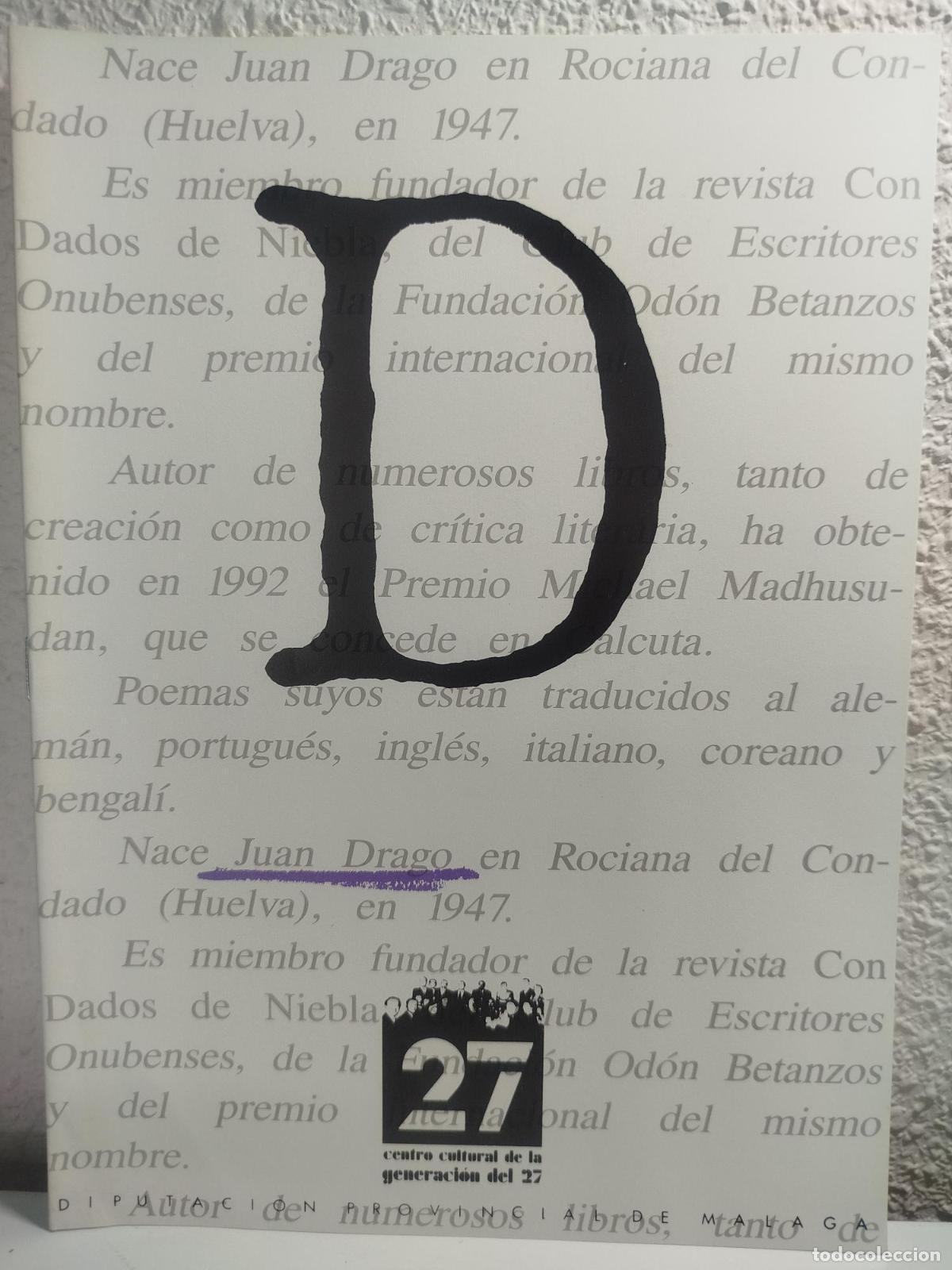 Libros de segunda mano: Cuaderno dedicado a Juan Drago - - Foto 1