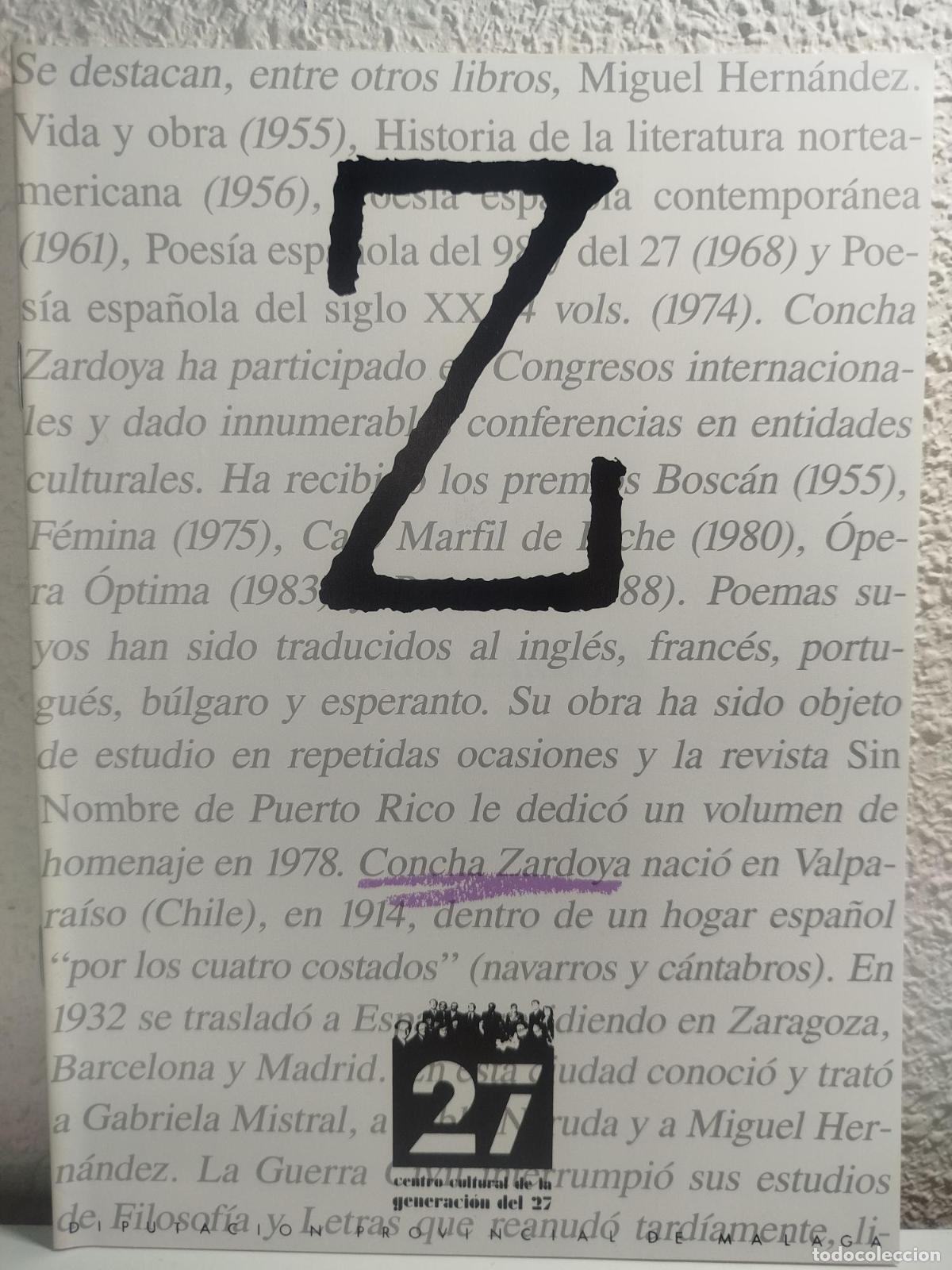 Second hand books: Cuaderno dedicado a Concha Zardoya -