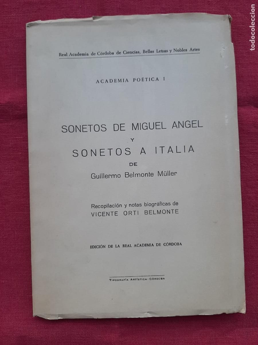 Second hand books: Sonetos de Miguel &Aacute;ngel y Sonetos a Italia - Belmonte M&uuml;ller, Guillermo