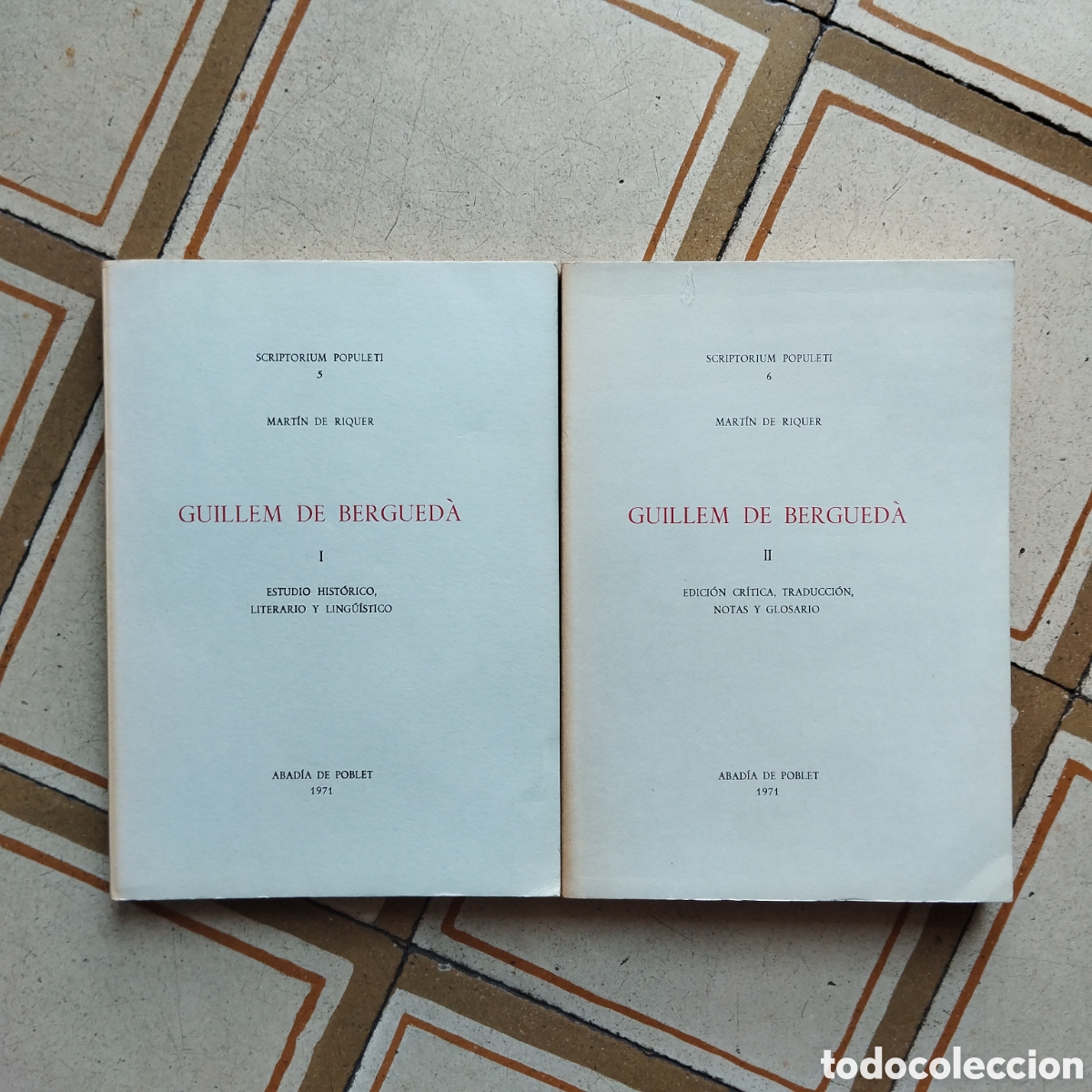 Libros de segunda mano: GUILLEM DE BERGUED&Agrave; MART&Iacute;N DE RIQUER ABAD&Iacute;A DE POBLET 1971 SCRIPTORIUM POPULETI