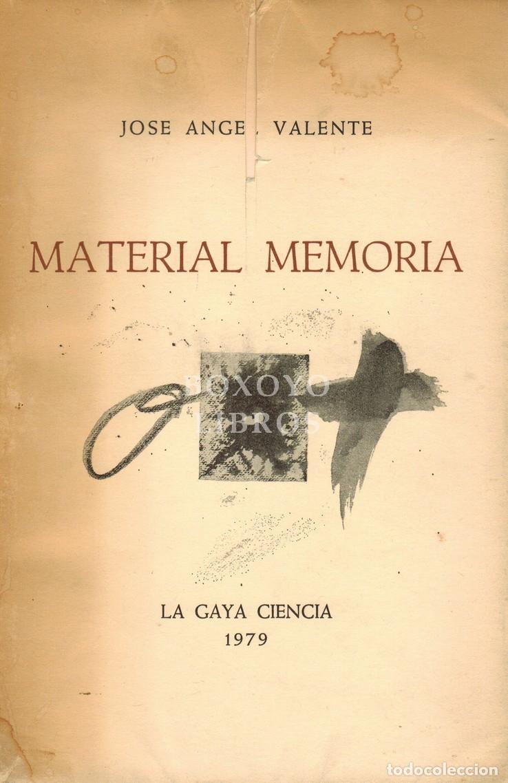 Libros de segunda mano: VALENTE, Jos&eacute; &Aacute;ngel. Material memoria. La Gaya Ciencia. 1979. Dibujos en negro de Antoni T&agrave;pies