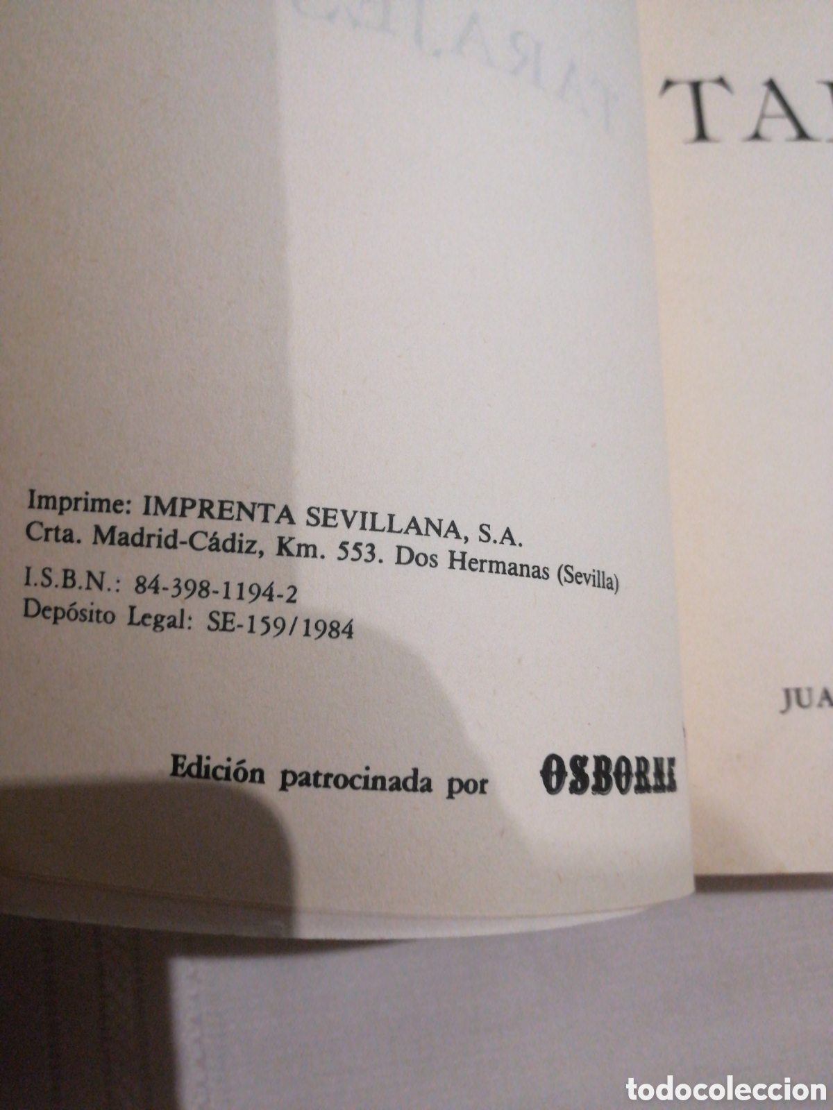 Libros de segunda mano: Tarajes Juan de Dios Pareja Obreg&oacute;n - Foto 2