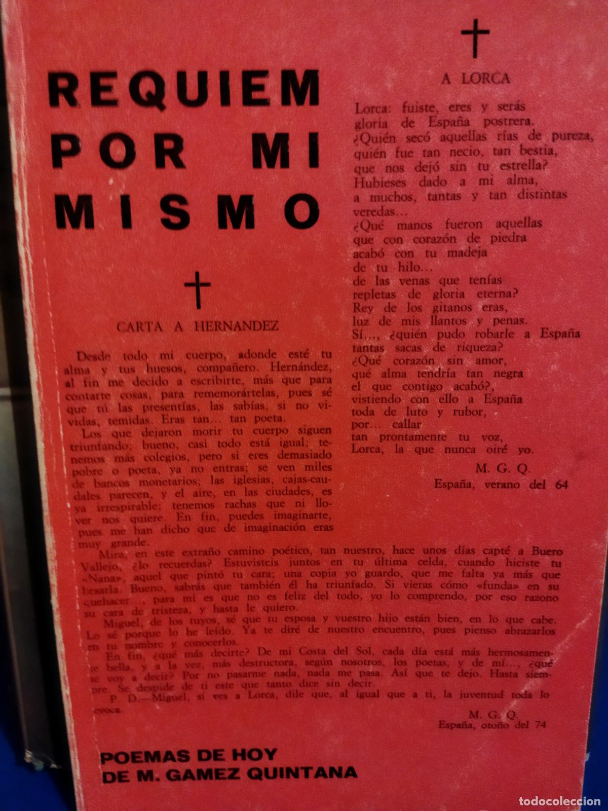 Libros de segunda mano: Requiem por mi mismo poemas de hoy de M. Gamez Quintana