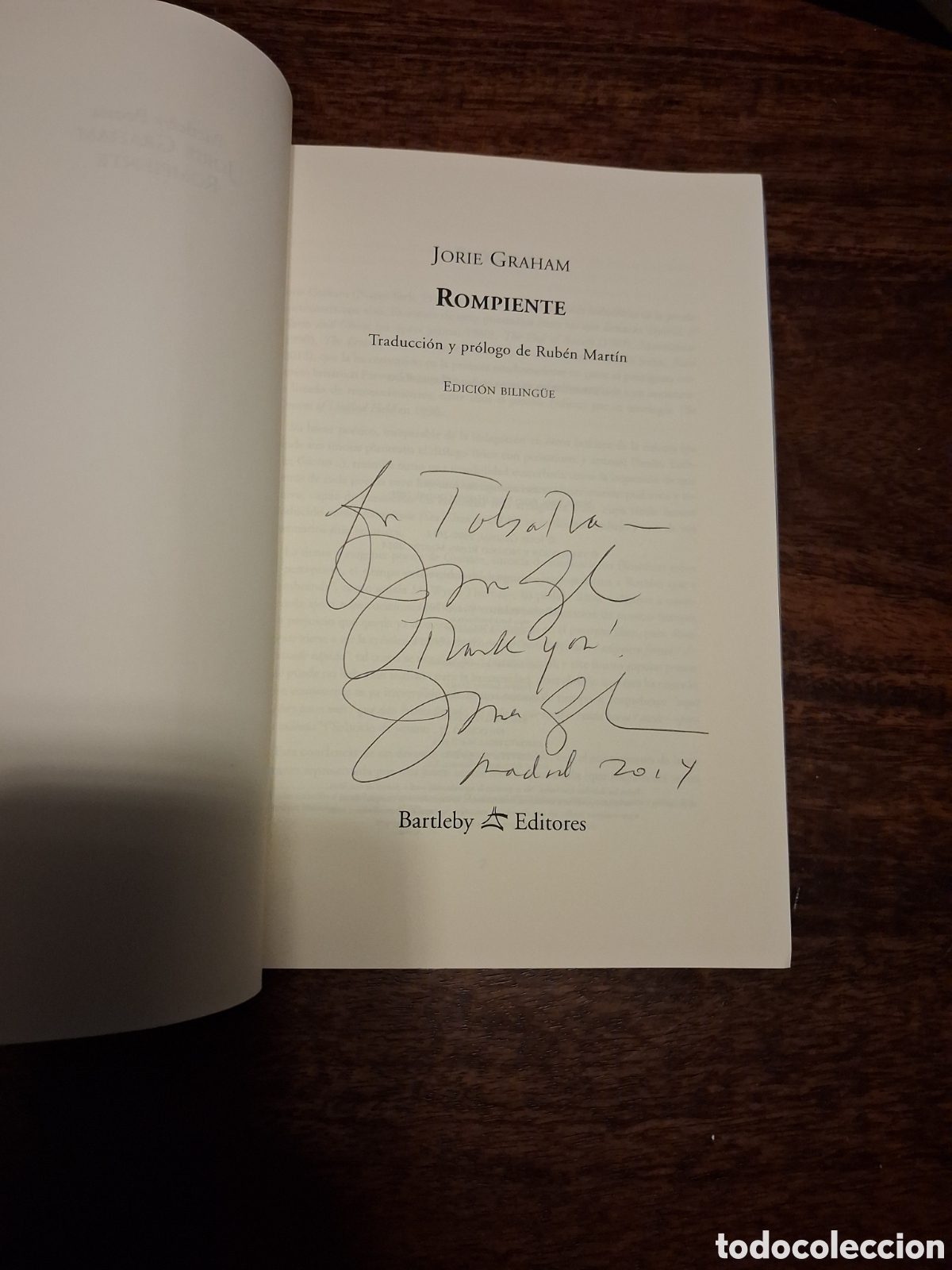 Libros de segunda mano: Rompiendo, Jorie Graham (con dedicatoria de la autora)