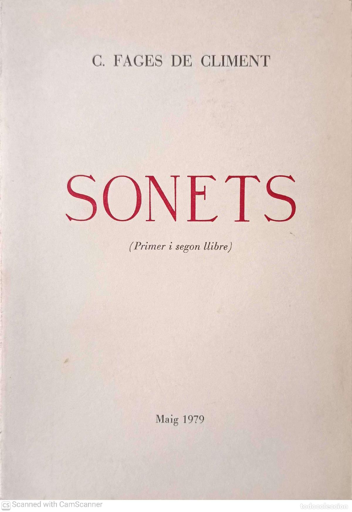Libros de segunda mano: Sonets - C. Fages de Climent - Foto 1