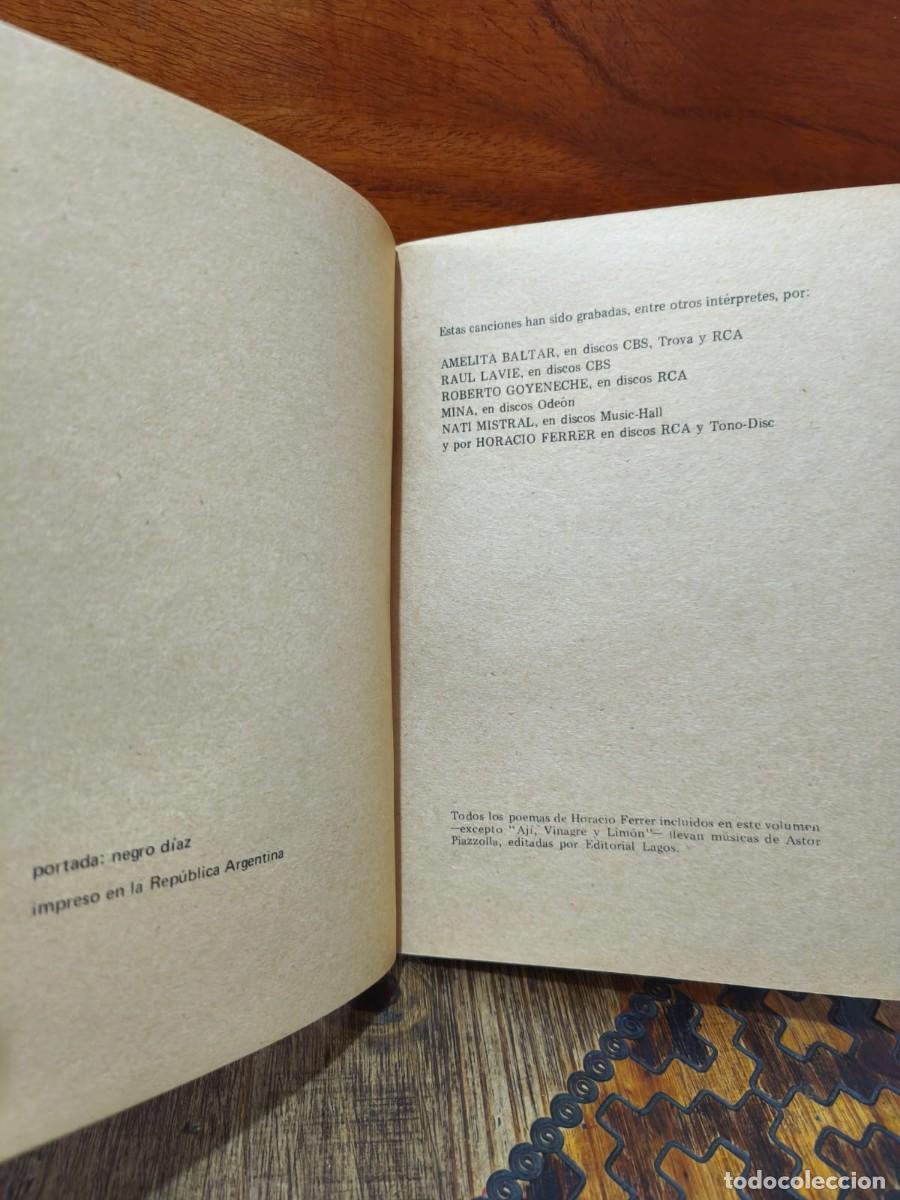 Libros de segunda mano: Horacio Ferrer - Canciones - Schapire - 1973 - Foto 5