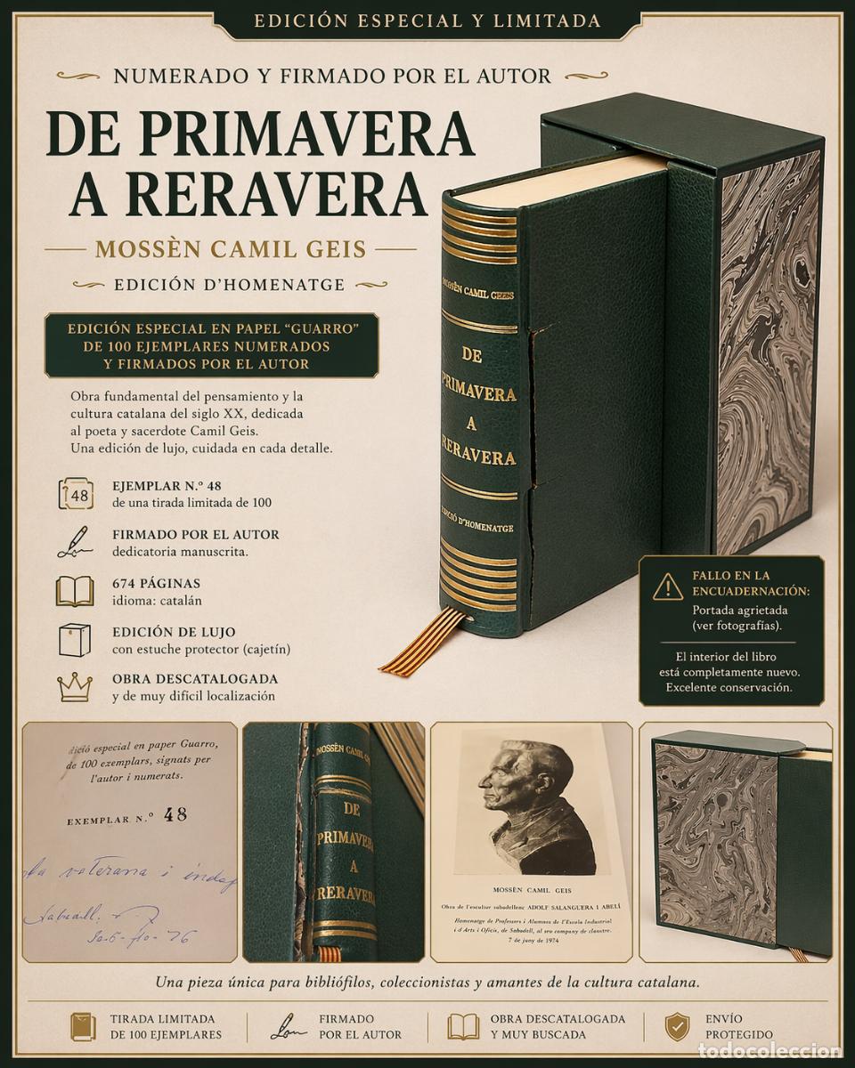 Libri di seconda mano: NUMERADO Y FIRMADO / DE PRIMAVERA A RERAVERA / CAMIL GEIS / 100 EJEMPLARES / NUEVO