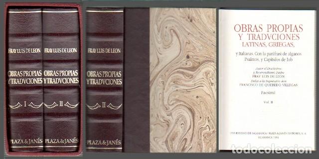 Libros de segunda mano: OBRAS PROPIAS Y TRADVCIONES - 2 TOMOS EN ESTUCHE - FRAY LUIS DE LEON - A-POE-2552