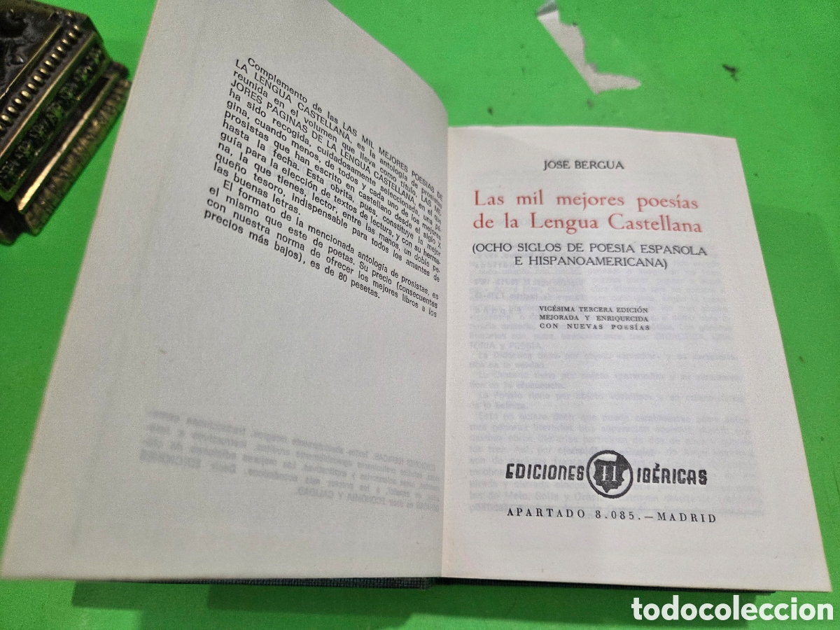 Libros de segunda mano: &rdquo;&rdquo;LAS MIL MEJORES POESIAS DE LA LENGUA CASA&rdquo;&rdquo;...JOSE BERGUA...OCHO SIGLOS DE POESIA ESPA&Ntilde;OLA....1972