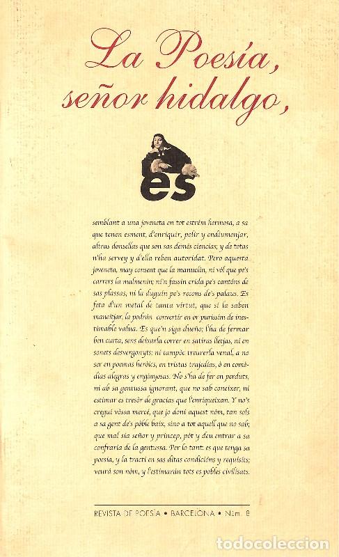 Libros de segunda mano: La Poes&iacute;a, se&ntilde;or Hidalgo - David Castillo - Revista de Poes&iacute;a - 2004, 1&ordf; ed. - Barcelona - N&ordm; 8