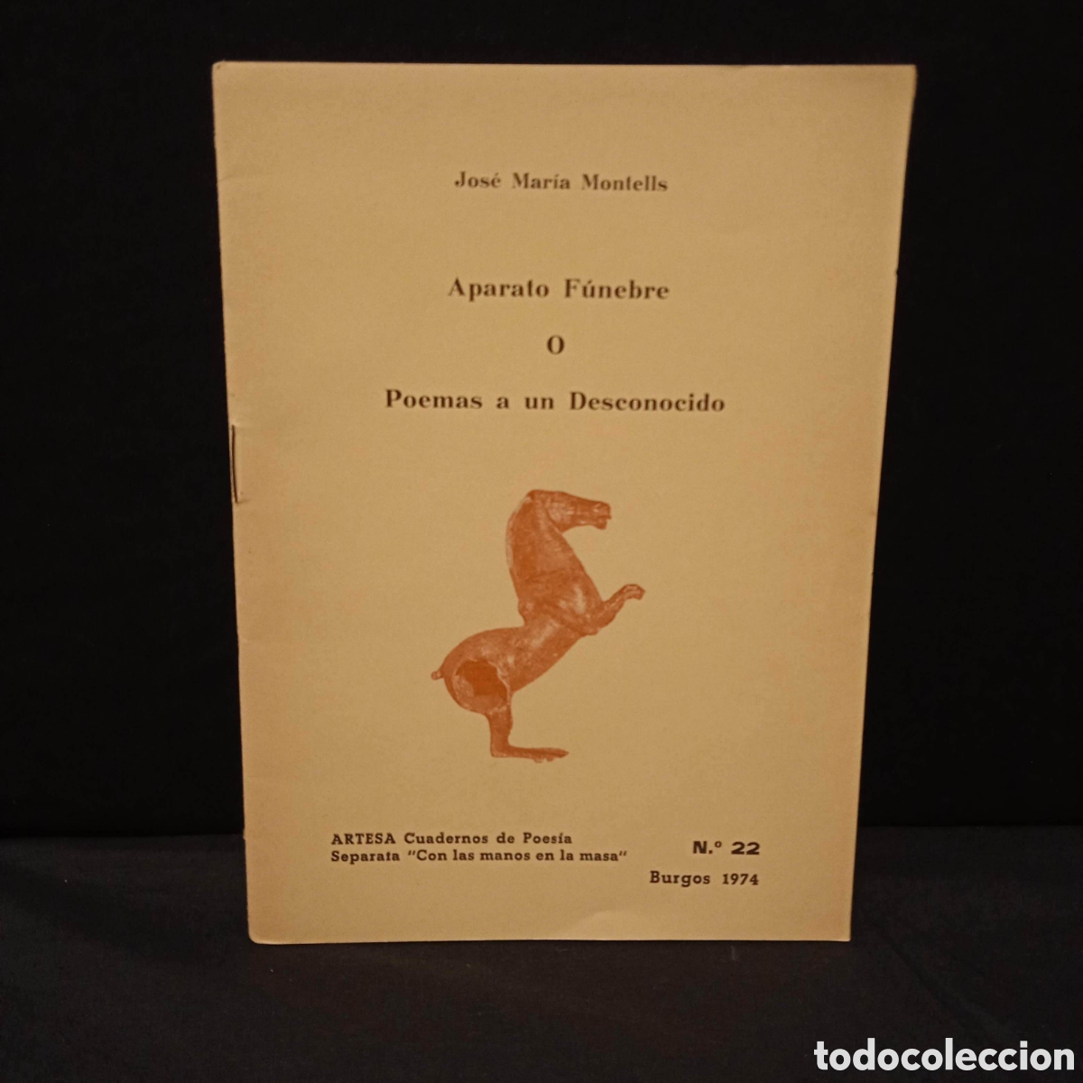 Libros de segunda mano: APARATO F&Uacute;NEBRE O POEMAS A UN DESCONOCIDO - JOS&Eacute; MAR&Iacute;A MONTELLS - 1974 *DEDICATORIA AUT&Oacute;GRAFA*