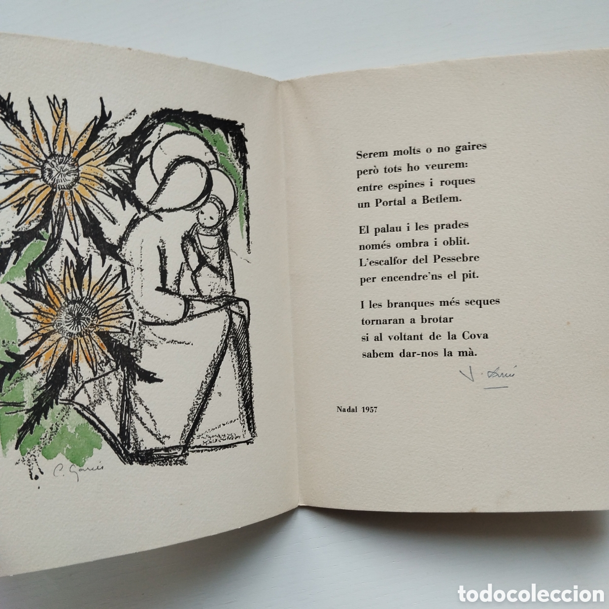 Libros de segunda mano: TOM&Agrave;S GARC&Eacute;S NADALA 1957 SIGNADA DIBUIX CARME GARC&Eacute;S