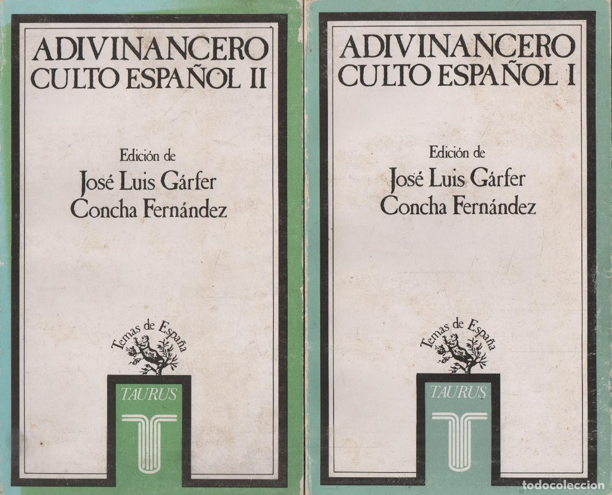 Libros de segunda mano: Adivinancero culto espa&ntilde;ol. 2 vols. Jos&eacute; Luis G&aacute;rfer/Concha Fdez. Taurus. 1990.