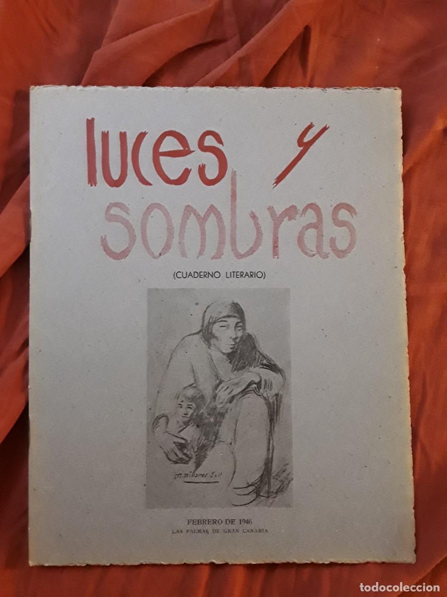 Libros de segunda mano: Revista literaria Luces y sombras. Canarias, 1946. Portada de Manolo Millares. Postguerra, Espa&ntilde;a.