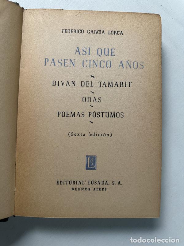 Livres d'occasion: Asi que pasen cinco a&ntilde;os - Garcia Lorca Federico
