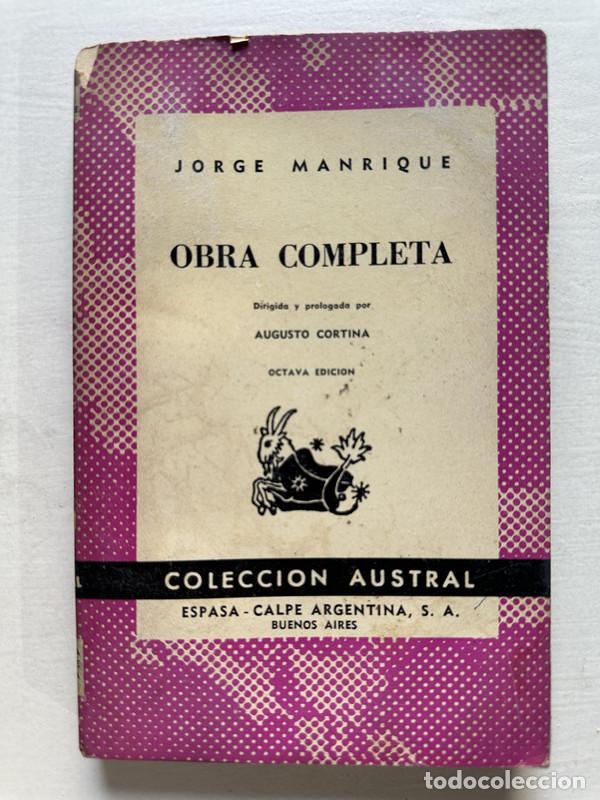 Libros de segunda mano: Obra completa - Manrique Jorge