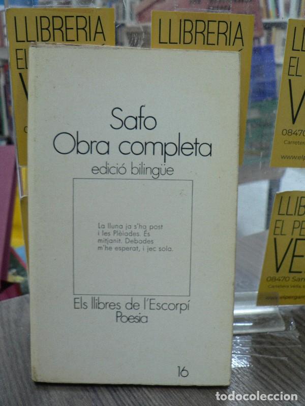 Libros de segunda mano: Obra Completa: edici&oacute; biling&uuml;e grec-catal&agrave; - Safo de Lesbos - Edicions 62 - L'Escorp&iacute;. Poesia