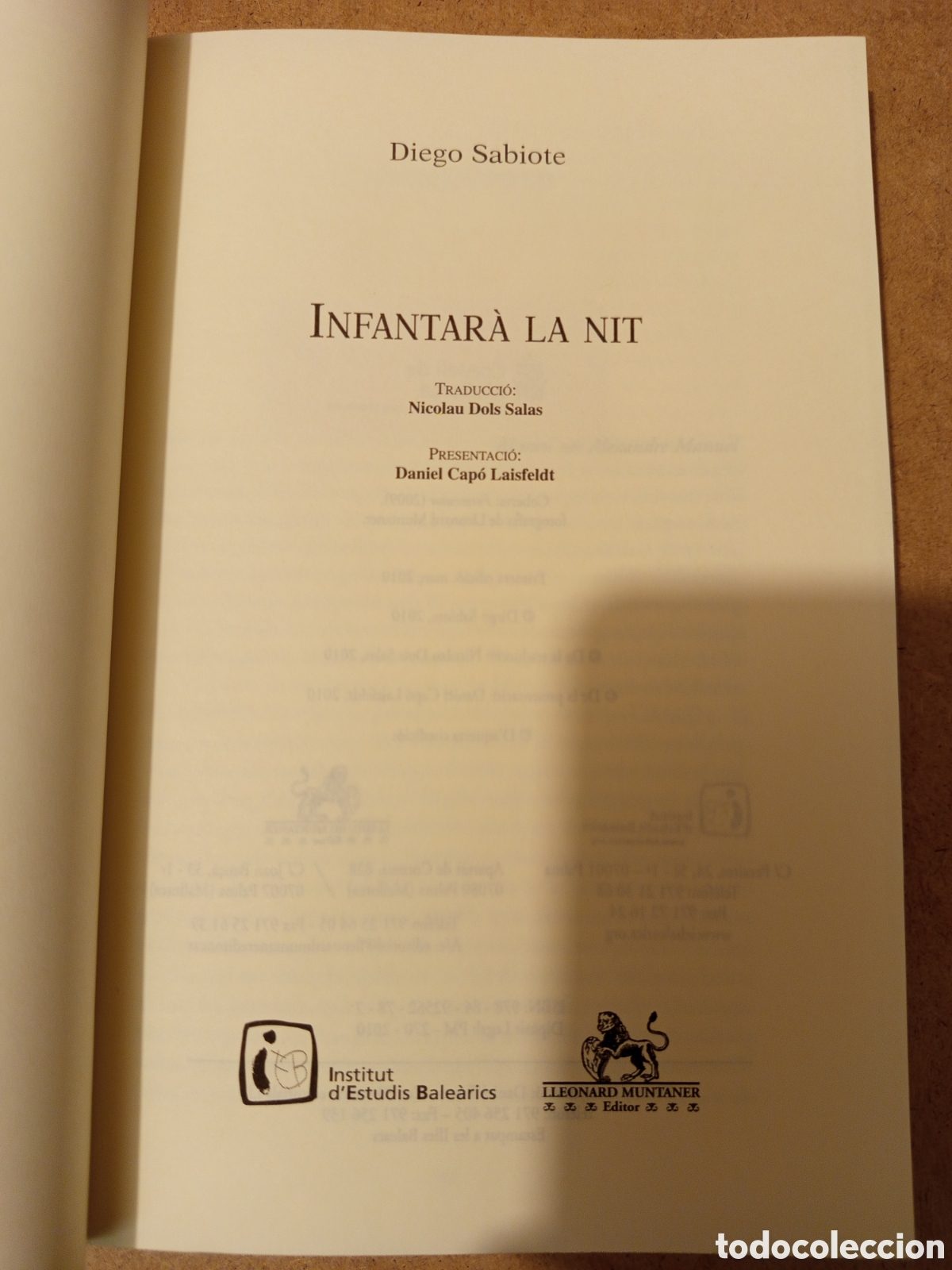 Libros de segunda mano: INFANTARA LA NIT (DIEGO SABIOTE) - Foto 2