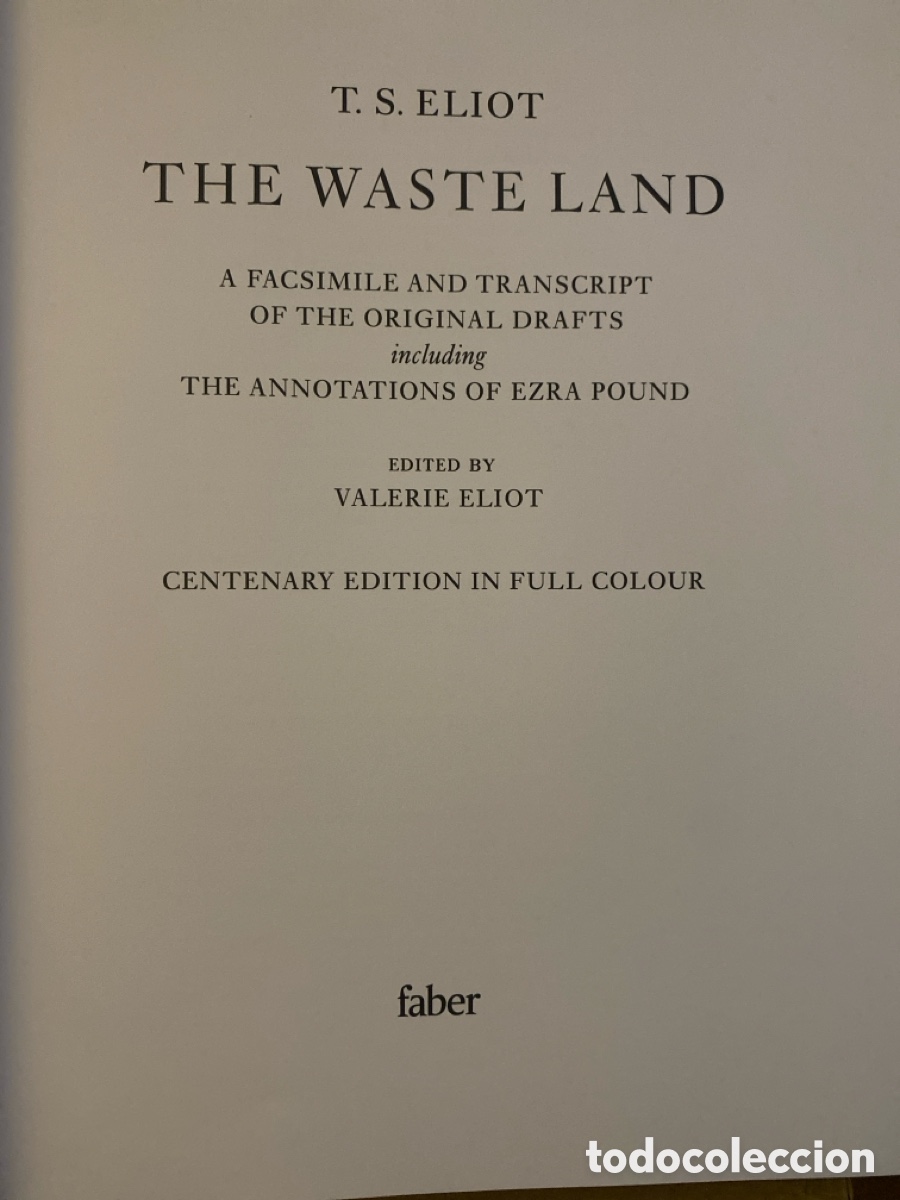Libros de segunda mano: THE WASTE LAND a facsimile & transcript - Foto 5