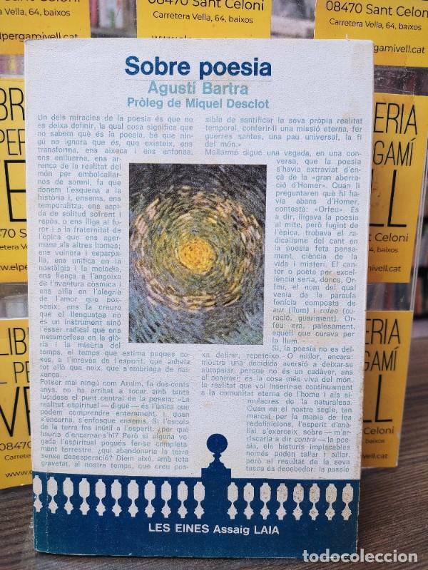 Libros de segunda mano: Sobre Poes&iacute;a - Bartra, Agust&iacute; - Editorial Laia - Les Eines